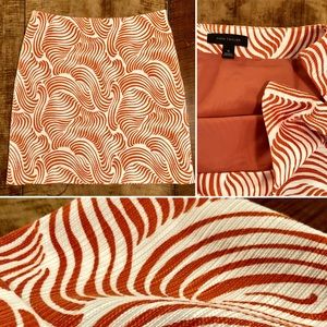 ANN TAYLOR ALine Textured SKIRT Orange White PRINT